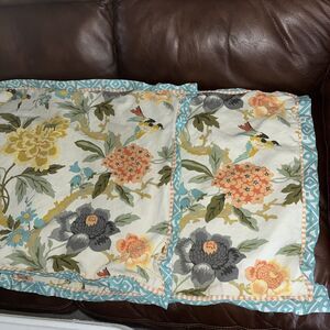Waverly Pillow Cover Multicolor Floral Bird Cottage Core Bohemian 21.5 X 27